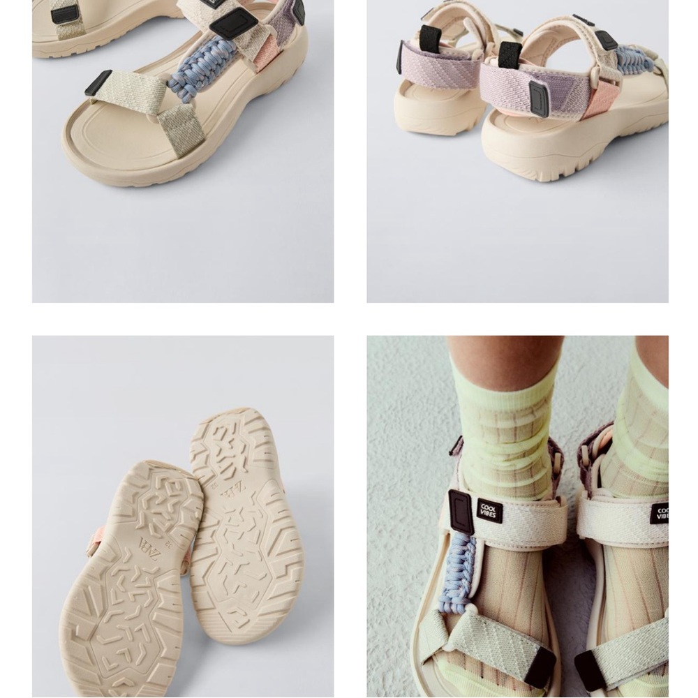 Zara Teva Multi-Color Strappy Sandals - Picture 2 of 2